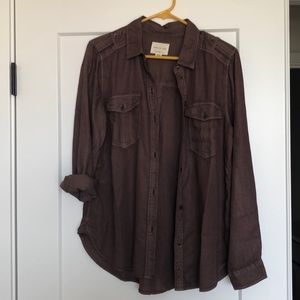 Boyfriend-Fit Button Up